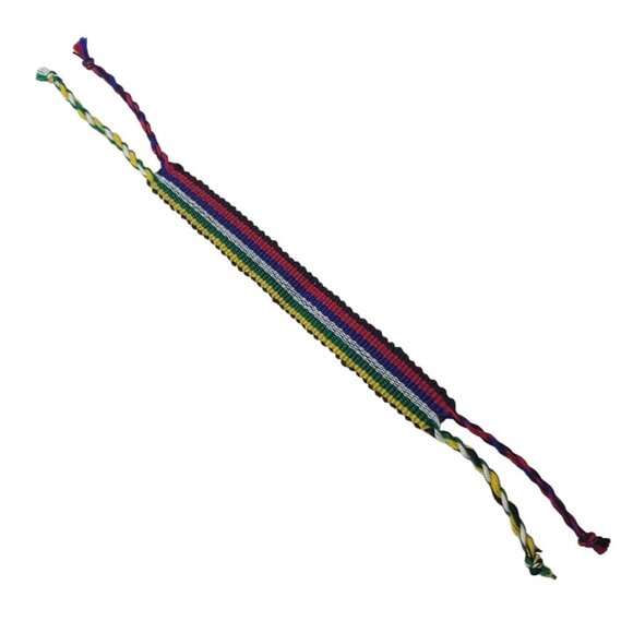 Jewelry - Hand Woven Braided Friendship Bracelet Black Red Blue White Green Yellow
